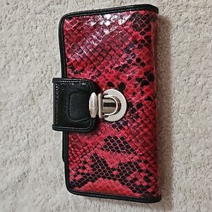 Red Snake Print Women's Wallet